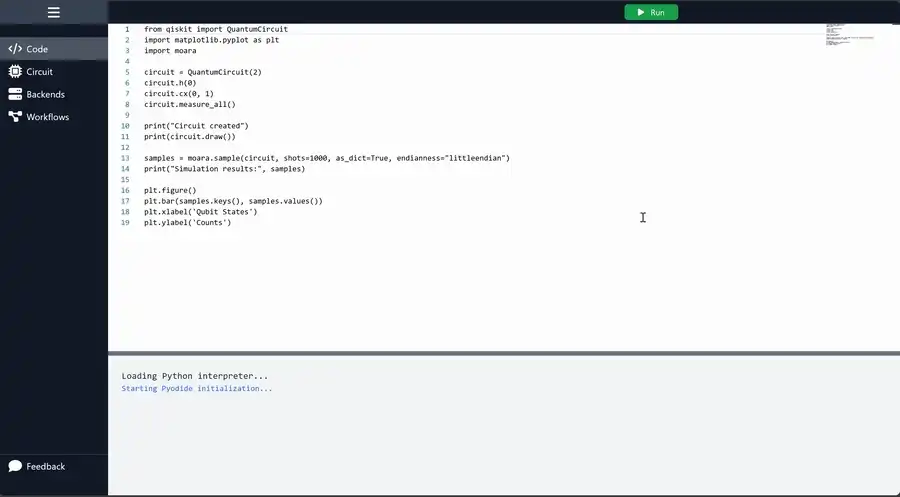 Quantum Code editor demo